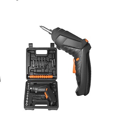 مفك براغي كهربائي لاسلكي من JKLDB - قابل لإعادة الشحن مع ضوء LED، طقم مكون من 47 قطعة