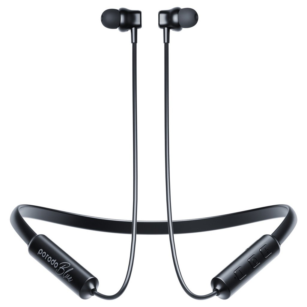 Porodo Blue ENC Neckband In-Ear Earphones - Black