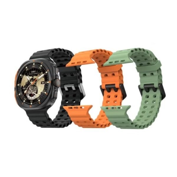 ساعة موديو الذكية SM05 مع دعم بطاقة SIM للاتصال عالي الدقة مع 3 أزواج من الأشرطة وكابل شحن مصمم للرجال