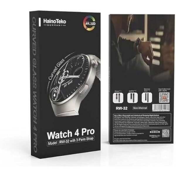 ساعة ذكية واتش 4 برو RW 32 مع شاشة زجاجية منحنية AMOLED Haino Teko Watch 4 Pro RW32